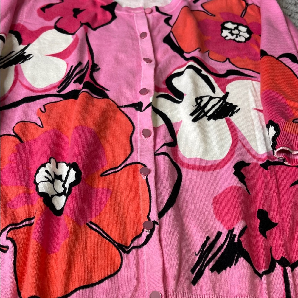 Designers Originals Pink and Orange Floral Cardigan - Picture 3 of 6